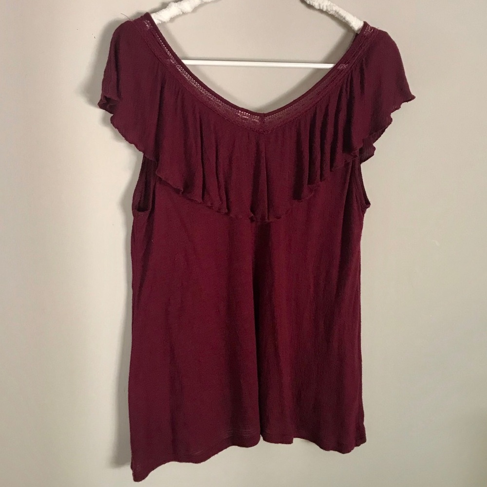 American Rag ruffle A-line top - Picture 6 of 7